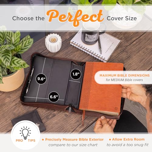 Christian Art Gifts Men's Faux Leather Bible Cover: John 3:16, Cross Design - size: Medium