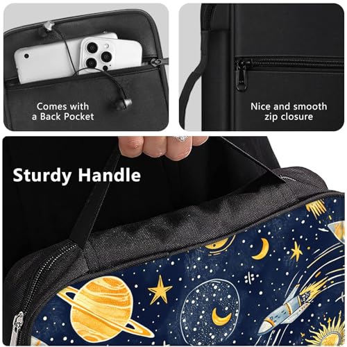 Bible Cover for Women Kids, Bible Carrying Case Church Bag Bible Protective with Zippered Back Pocket, Gift for Adults Lady Women Men, Solar System - color: Solar System