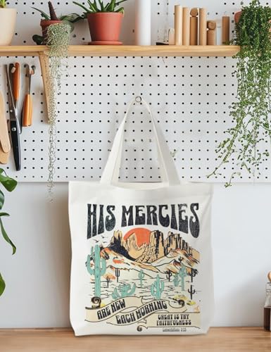 Bible Bags for Women, Christian Tote Bag, Gifts for Christian Women - color: Lamenfations 3:23