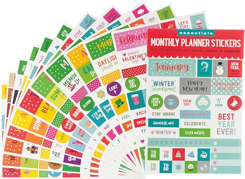 Essentials Month By Month Planner Stickers (Set of 475 Stickers)