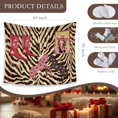 HUGANE Western Cowgirl Tapestry Wall Decor 50x60 Inch - color: Colour-08