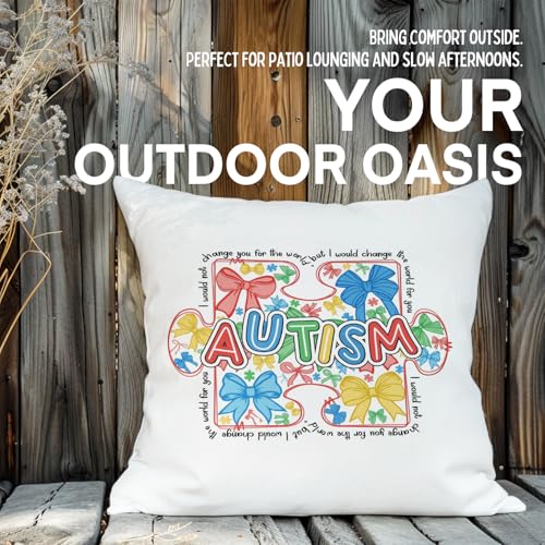 QIYUHOY Preppy Bow Autism Awareness Throw Pillow Covers, 18x18 Inch - color: 007-motivational