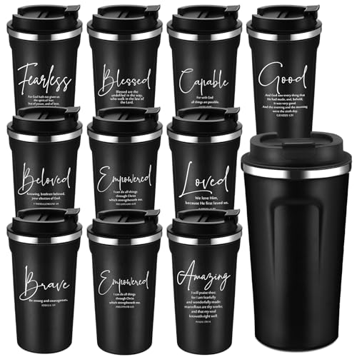 Meanplan 10 10 Set Christian Bible Verse Cup, Bible Words Theme, Black - color: Black, size: Bible Words Theme