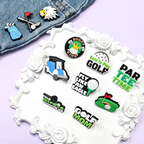 Cute Pins Bulk, Funny Lapel Badge Pins Rubber Brooch Pins for Backpacks, Hats, Bags - style: Golf-30PCS