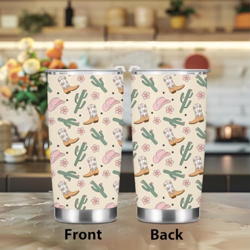 Western Tumbler, 20 oz Tumblers Insulated Coffee Mug With Lid, Stainless Steel Thermal Cup, Vacuum Water Bottle Travel Mug, Drinking Cups, Gifts for Women Men Girls Sisters Birthday Christmas - color: Western Stuff 1154