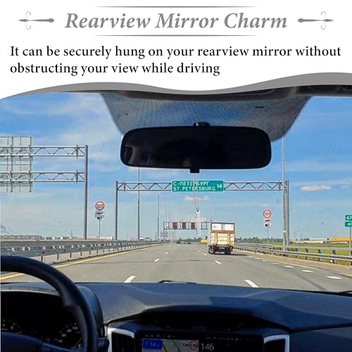 Cross Pendant for Car Rear View Mirror, Car Rearview Hanging Cross (Silver) - color: silver