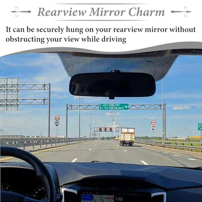 Cross Pendant for Car Rear View Mirror, Car Rearview Hanging Cross (Silver) - color: silver