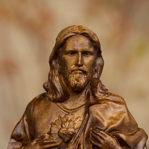 Sacred Heart of Jesus Statue,Wooden Religious Figurine - color: Jesus-a, size: 4 Inch