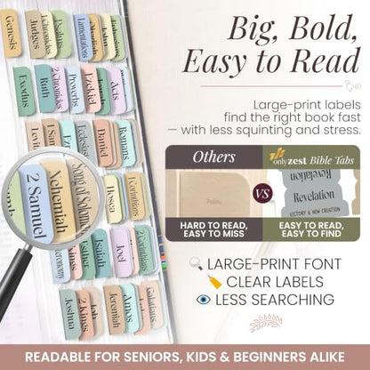 90 Christian Bible Tabs for Women - Pastel Boho - color: Pastel Boho