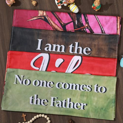 4Pcs Easter Church Banners for Sanctuary Wall Religious Banners Hanging Backdrop Praise Hanging Sign with Scripture Bible Verses Banner Easter Banner for Church School Decor(Crown of Thorns) - style: Crown of Thorns