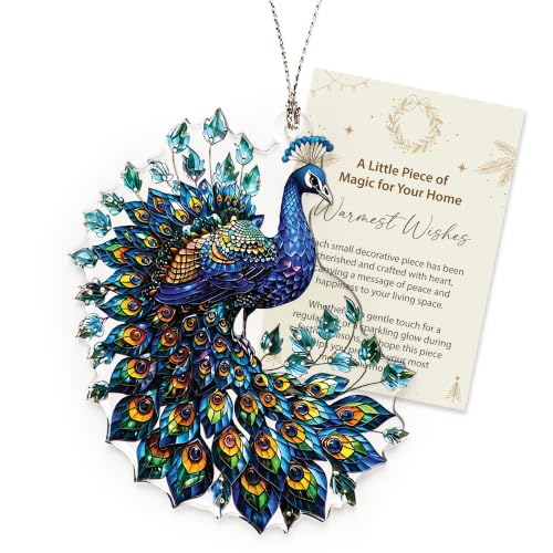 Peacock Christmas Ornaments, Peacocks Suncatcher, Peacock Gifts for Women - color: Peacock Suncatcher