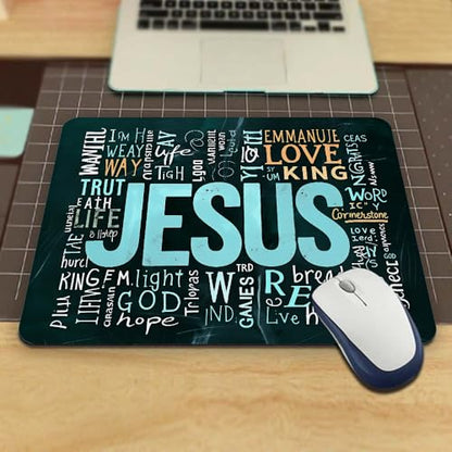 Gaming Mouse Pad Religious Christian Jesus Quotes Non-Slip Rubber Mouse Pad for Computers, Laptop, Office, Home Rectangle Personalized Mousepad 9.5 Inch x 7.9 Inch