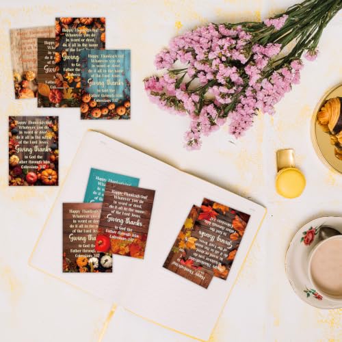 200Pcs Pumpkin Religious Fall Thanksgiving Pocket Prayer Cards2605 - color: Thanksgiving