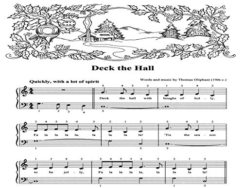 My Christmas Songbook: Music for the Beginning Pianist (Includes Coloring Pages!) (Dover Christmas Activity Books For Kids)