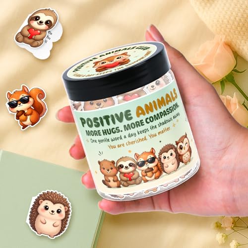 Positive Animals Jar, 60 Pcs Animal Affirmation Cards - color: Animals
