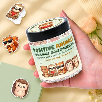 Positive Animals Jar, 60 Pcs Animal Affirmation Cards - color: Animals