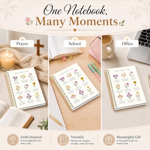 Bible Journal for Women, Christian Gifts for Women - color: Christian Floral Notebook Journal