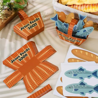 Motipuns 24 Set Jesus Feeds 5000 Craft Kit for Sunday School VBS Gifts - style: Jesus Feeds 5000