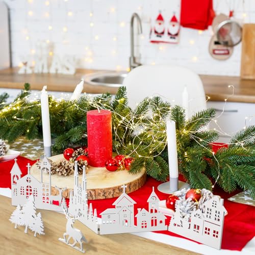 Colingmill 32'' Christmas Tabletop Wooden Decor Church Xmas Tree Elk Sign - style: Church Style