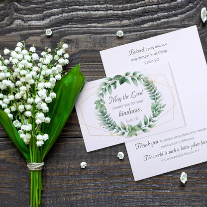 24 Pack Christian Thank You Appreciation Cards, Leaf - style: Leaf