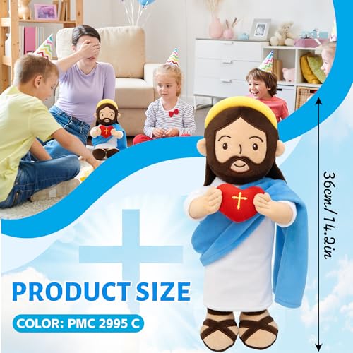 Yelakey 14" Jesus Plush Doll W/NFC Daily Bible Verse for Kids