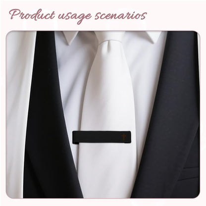 Man Of God Tie Clips 3 Set - Godfather Godson Christmas Engraved Gifts for Men Son Husband Dad Birthday Gifts from Wife - style: be strong and courageous set
