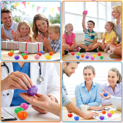 SHQDD Stress Balls, 100PCS Bulk Heart Stress Balls, Stress Balls for Adults & Kids, Motivational Quotes Soft Foam Stress Relief Squeeze Toys, Office Classroom Stress Relief Gifts, Perfect Party Favors