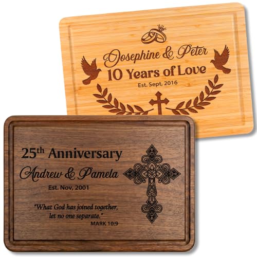 Personalized Religious Wedding Anniversary Cutting Board Christian Couples