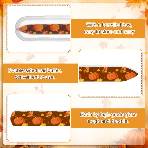 10 Pcs Fall Glass Nail Files Gifts with Case Fall Autumn Party Favors Bulk - style: Fall