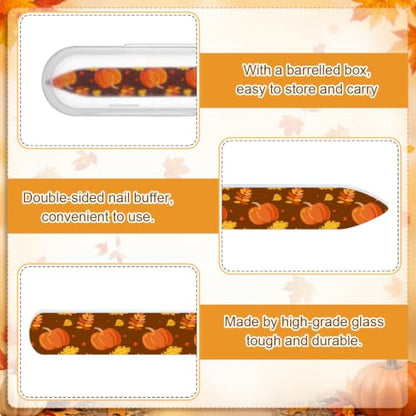 10 Pcs Fall Glass Nail Files Gifts with Case Fall Autumn Party Favors Bulk - style: Fall
