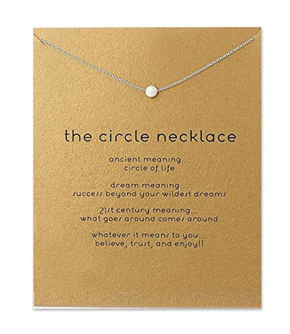 Baydurcan Silvery Necklace for Women Pendant Chain Friendship Necklace Gift - style: dot s