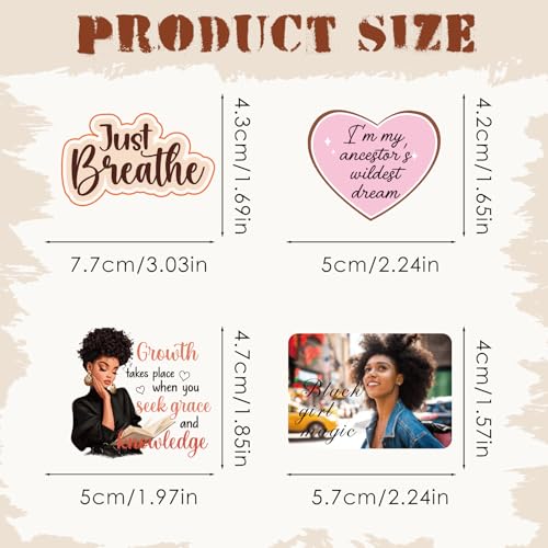 Black Girl Scrapbook Stickers - 50 Pcs Vision Board Supplies - color: Multicolor