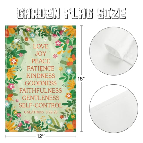 Fruit of the Spirit Christian Garden Flag 12x18 Double Sided - color: flower