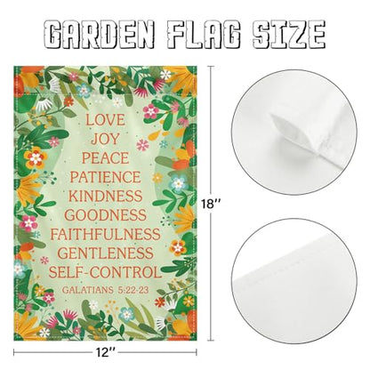 Fruit of the Spirit Christian Garden Flag 12x18 Double Sided - color: flower