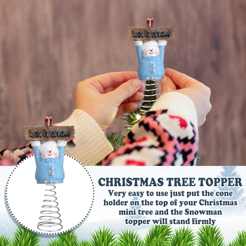 Namalu Small Snowman Tree Topper for Tree 4 Inch Winter Snowman Ornaments Decorations for Winter Home Christmas Wine Bottle Wedding New Year Holiday Party Decoration - style: Snowman