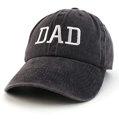 Trendy Apparel Shop Dad Embroidered Pigment Dyed Low Profile Cotton Cap - color: Black