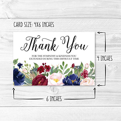 24 Sympathy Thank You Cards with Envelopes Thank You Cards for Funeral