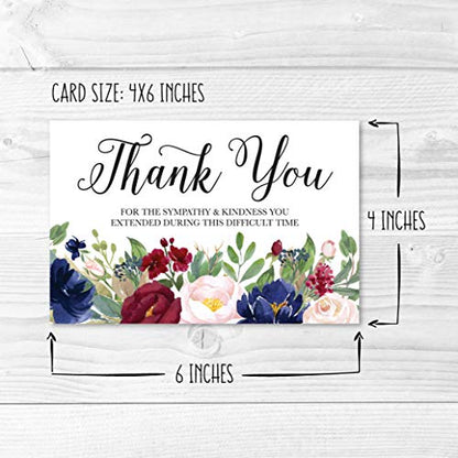 24 Sympathy Thank You Cards with Envelopes Thank You Cards for Funeral
