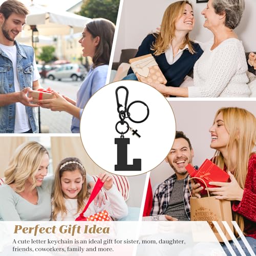 Dabihu Letter Keychain Christian Letter A-Z Alphabet Keyring for Backpack Handbag Alphabet Monogram Key Chain - color: L