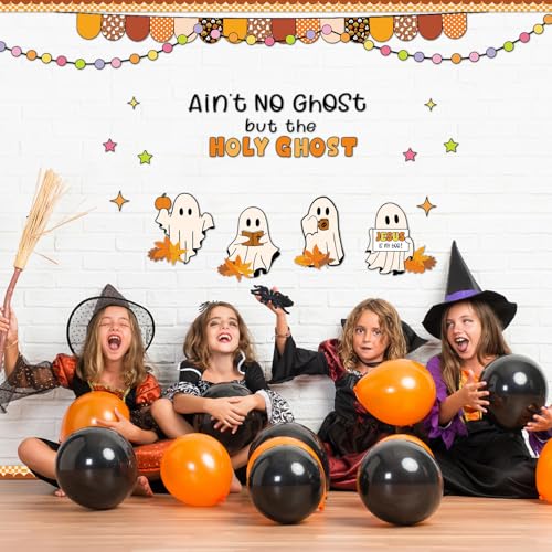 Mooliwe 141 Pcs Halloween Fall Bulletin Board Decor Set Christian Ghost - style: Halloween