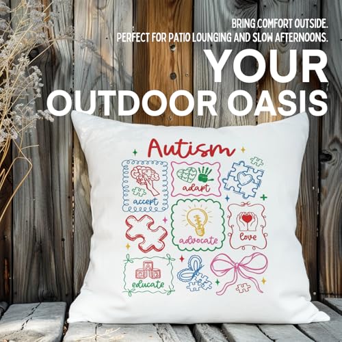 QIYUHOY Autism Awareness Mental Health Throw Pillow Covers, 18x18 Inch - color: 010-motivational