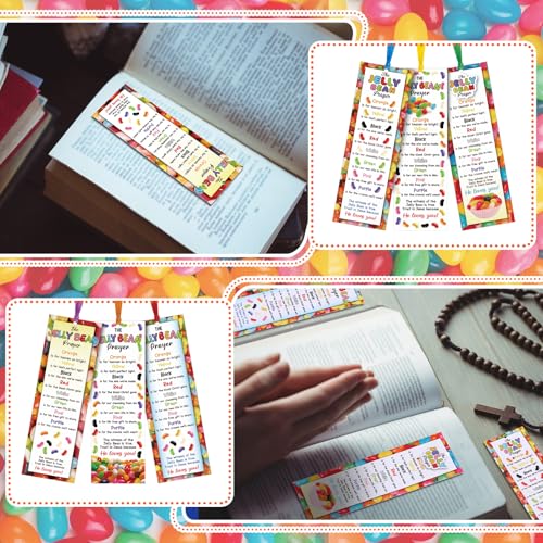 Dispowreath 60 Pcs Jelly Bean Prayer Religious Christian Bookmarks Church - style: Jelly Bean
