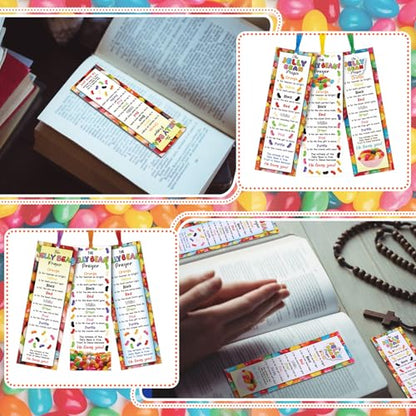 Dispowreath 60 Pcs Jelly Bean Prayer Religious Christian Bookmarks Church - style: Jelly Bean
