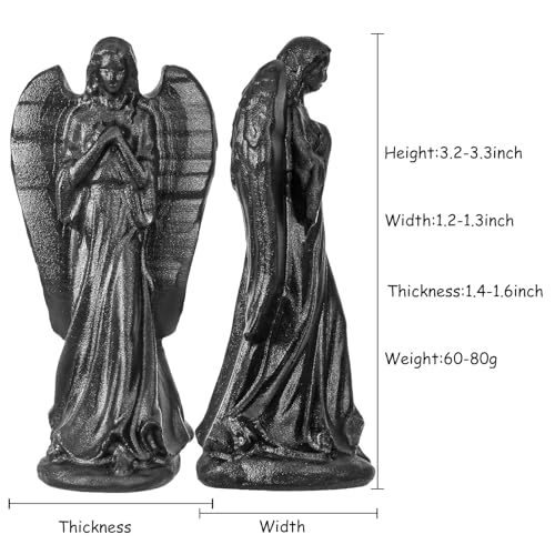 SUNYIK 3.2" Handcarved Black Obsidian Guardian Angel Figurine