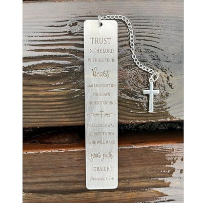 Christian Bookmark Gifts for Women Girls Boys, Inspirational Religious Book Mark Markers Faith (Trust in The Lord with Your Heart) - style: Trust in the Lord