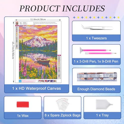 Diamond Art Kits for Adults, Sunset Diamond Painting Kit, 12x16 Inch - color: CYDP1P05
