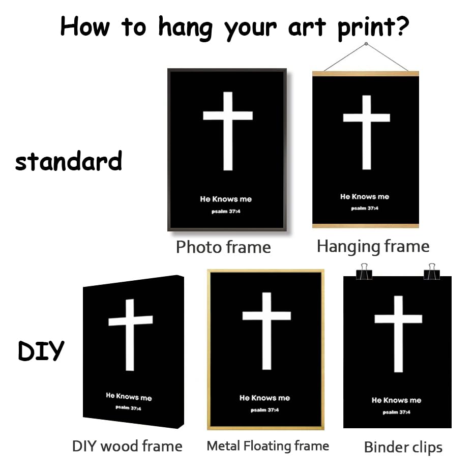 QBZWART Christian Jesus Wall Art, Black White God Canvas, Religious Bible Verse Poster, Modern Cross Painting, Scripture Prints for Bedroom, 16x24 Inch Unframed, Set of 3 - color: Christian Jesus Wall Art, size: 16x24Inch