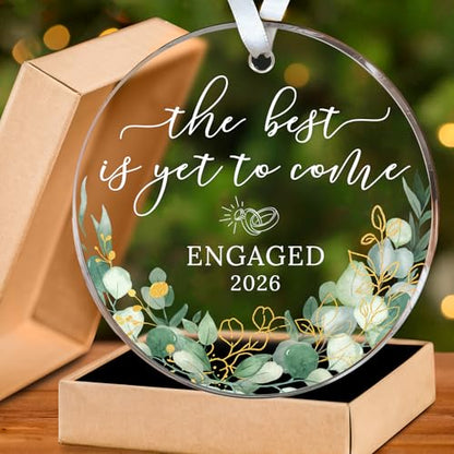 HEXMOZ Engagement Gifts for Couples, Women, Her - Engagement Ornament 2026 - color: Engaged 7 2026