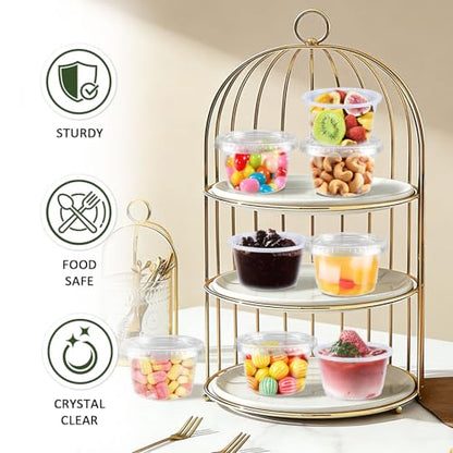 360 Pack 4 oz Condiment Containers with Lids, Disposable Sauce Cups - size: 4oz-360p