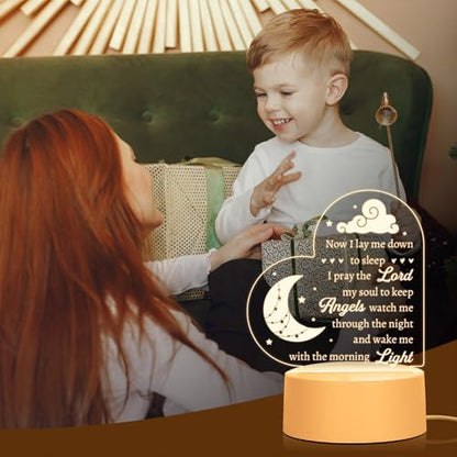 Baptism Gifts for Girl Boy, Cozy Baby Nursery Night Light for Bedtime Prayer, Baby Christening Gifts for Boys Girls Kids, Dedication Baptismal Confirmation Gifts, Baby Room Decor, Baptism Decorations